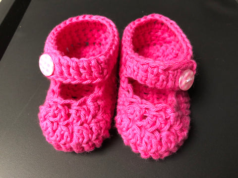 Crochet Baby Mary Jane Booties (0-3 Months)