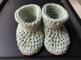Crochet Baby Cuffed Booties (0-3 Months) - Baby Yoda
